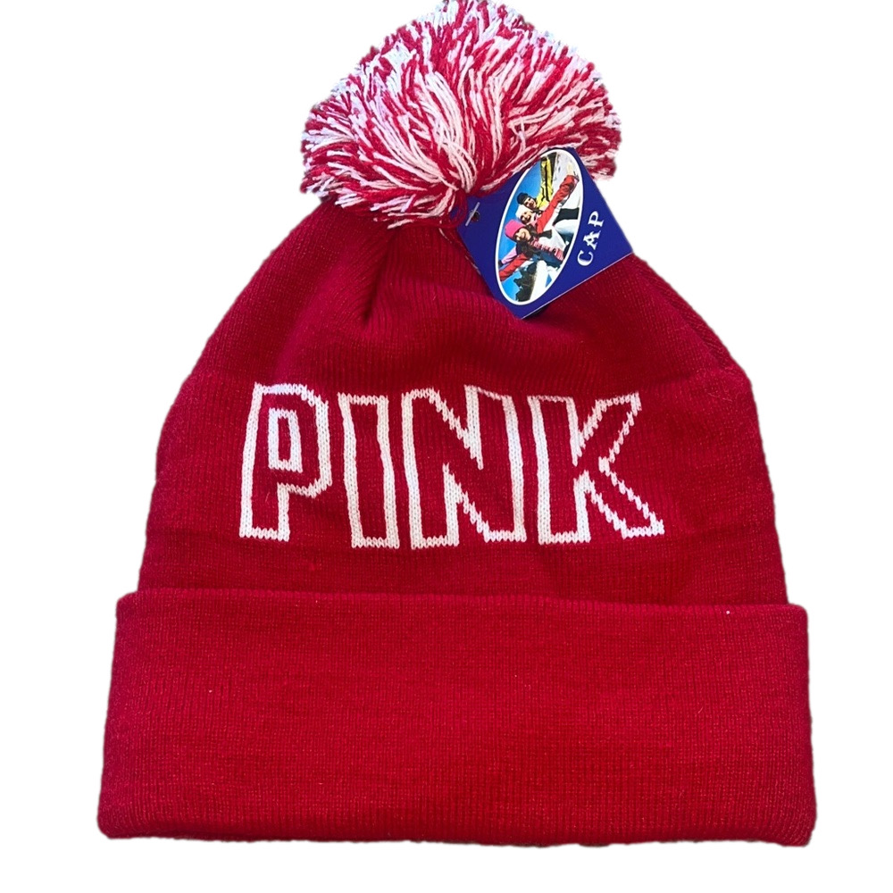 🇺🇸Red Beanie with Pom Pom